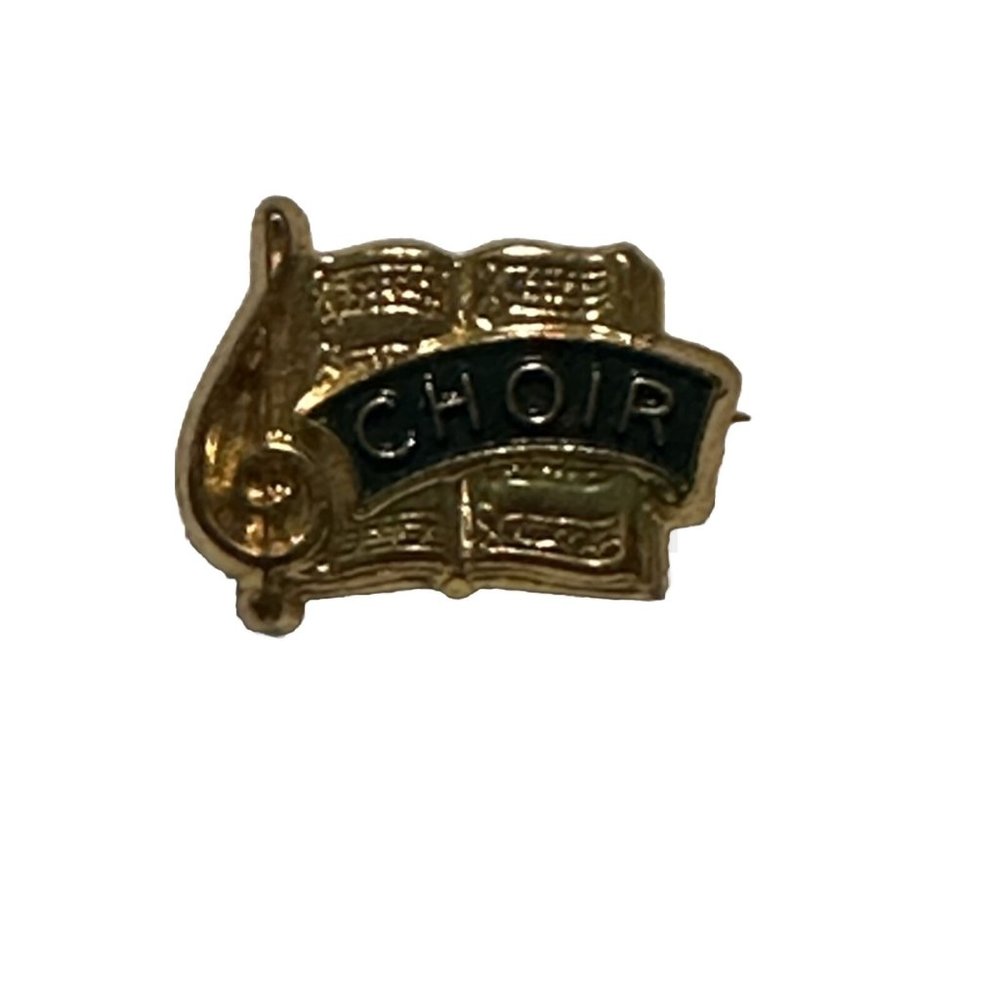 Vintage Gold Abingdon Press Choir Musical Lapel Pin Tie Tack C Clasp USA Church